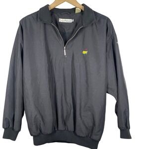 Magnolia Lane Masters Tournament Windbreaker Jacket Mens Medium Black 1/4 Zip